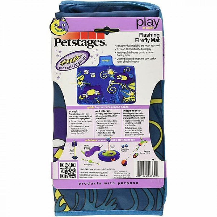 *DISC* Petstages - Flashing Firefly Mat Cat Toy - PURPLE - 42CM (16.5in)