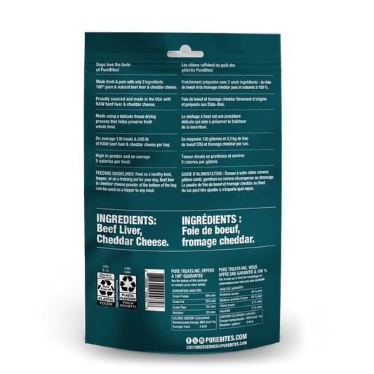 LocalID_68781 PureBites - Freeze Dried BEEF AND CHEESE Dog Treats - 120GM (4.2oz)
