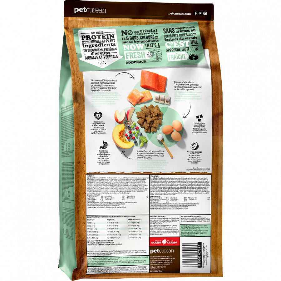 *S.O. - Up to 2 Week Wait* Petcurean - NOW TROUT SALMON HERRING SMALL BREED Adult Dry Dog Food - 5.44KG (12lb)
