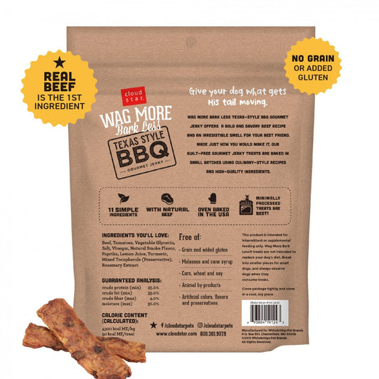 Cloud Star - Wag More Bark Less Jerky TEXAS STYLE BBQ BEEF Dog Treat - 284GM (10oz)