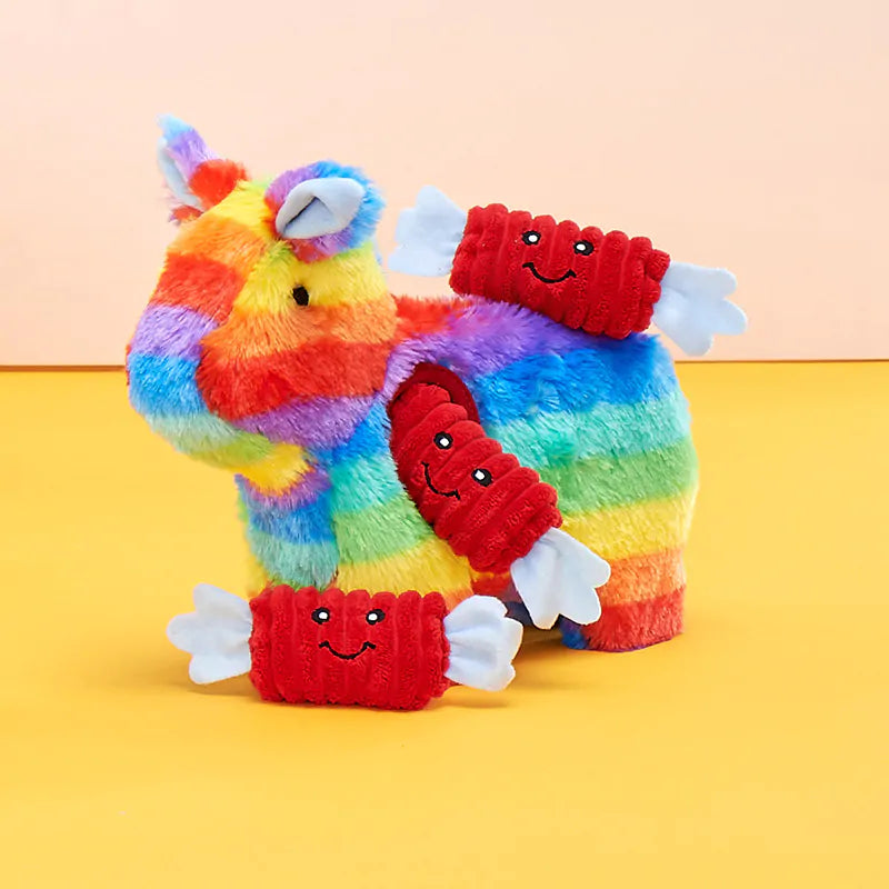 LocalID_70108 Zippy Paws - Burrow Squeaker Toy Rainbow Pinata Dog Toy - 31CM (12in)