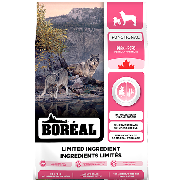 Boreal - Functional LID All Breed PORK Dry Dog Food - 1.8KG (3.96lb)