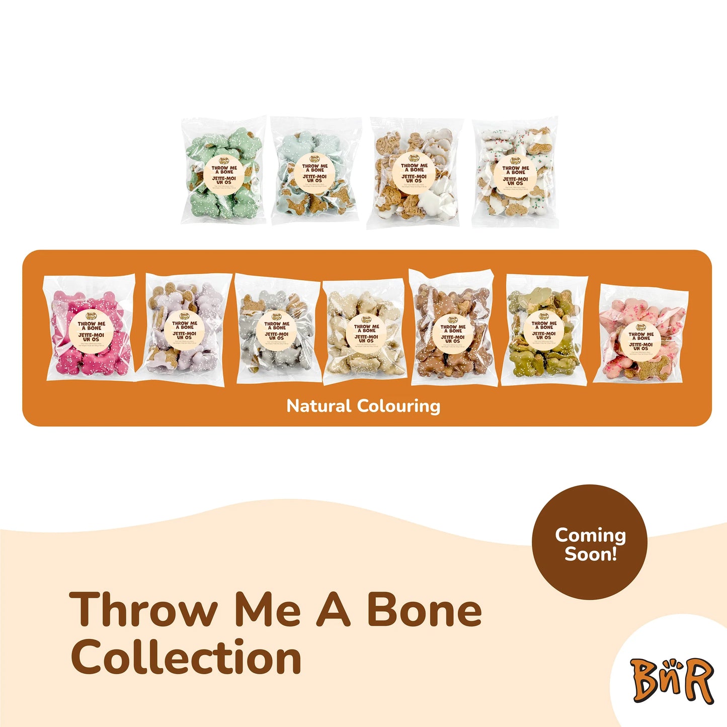 Bosco and Roxy's - PEANUT BUTTER BONES BAG - THROW ME A BONE - 200GM (7.05oz)