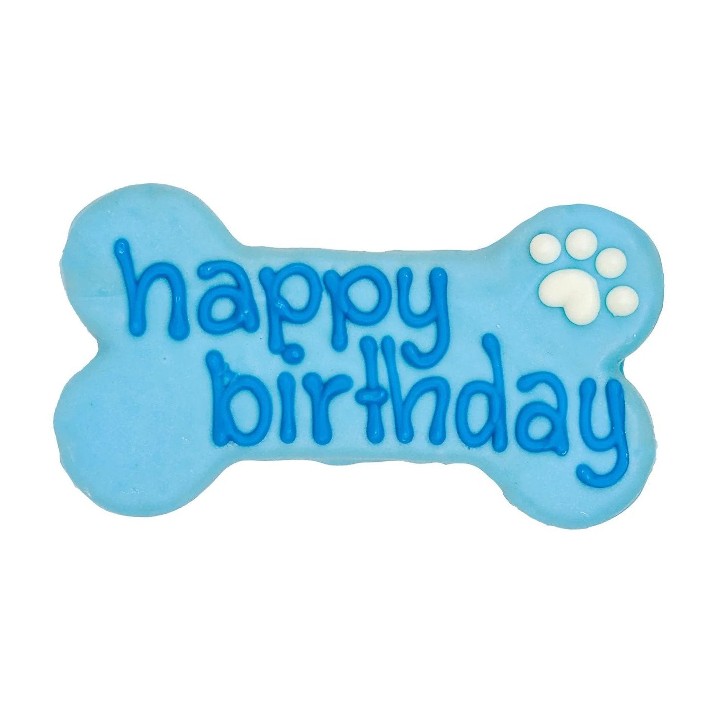 Bosco and Roxy's - HAPPY BIRTHDAY BONE Dog Treat - BLUE - 15CM (6in) (BULK)