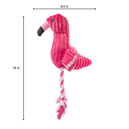 Brookbrand Pets - Rope Flamingo Dog Toy - PINK - 35.5CM (14in)
