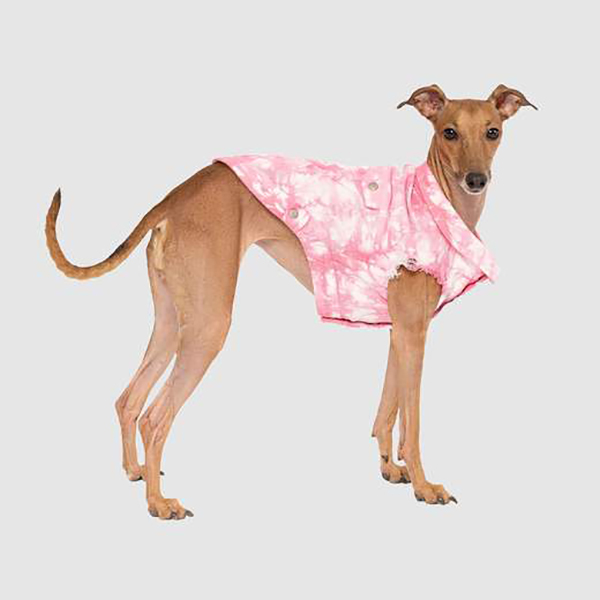 *DISC* Canada Pooch - Downtown Denim Vest - PINK TIE DYE - Size 20