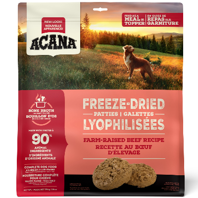 Champion Foods, Acana Freeze Dried Patties RANCH-RAISED BEEF Dog Food, 397GM (14oz)