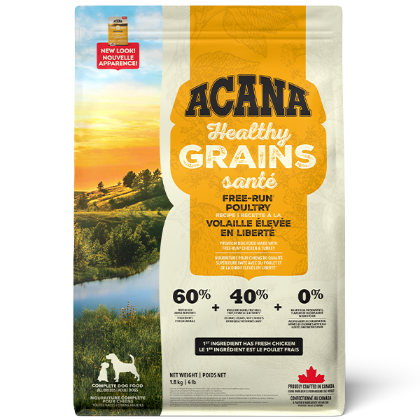 Champion Foods - Acana HEALTHY GRAINS - FREE-RUN POULTRY recipe Dry Dog Food - 1.8KG (4lb)