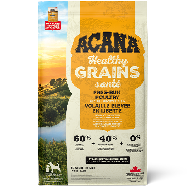 Champion Foods - Acana HEALTHY GRAINS - FREE-RUN POULTRY recipe Dry Dog Food - 10.2KG (22.5lb)