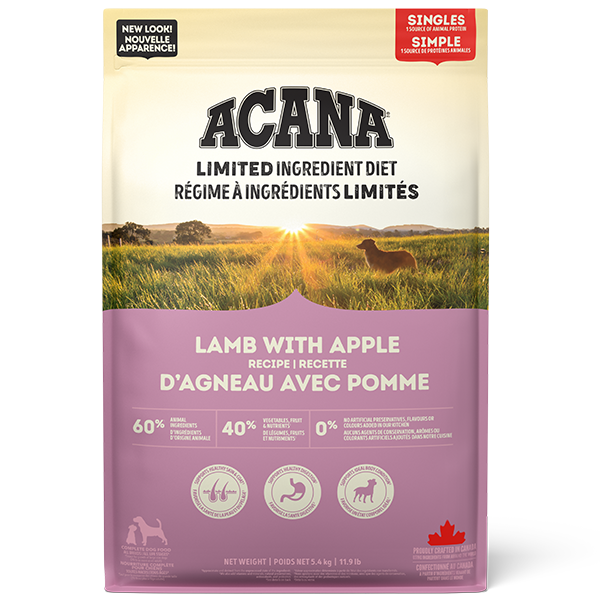 Champion Foods - Acana LID LAMB and APPLE Formula Dry Dog Food - 5.4KG (12lb)
