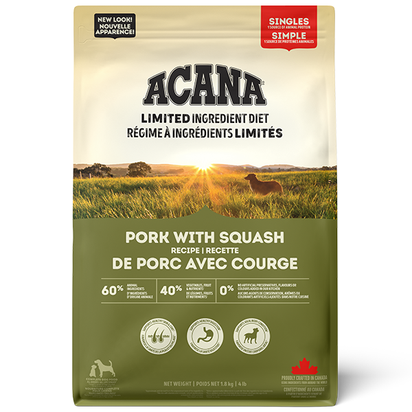 Champion Foods - Acana LID PORK WITH SQUASH RECIPE Dry Dog Food - 1.8KG (4lb)
