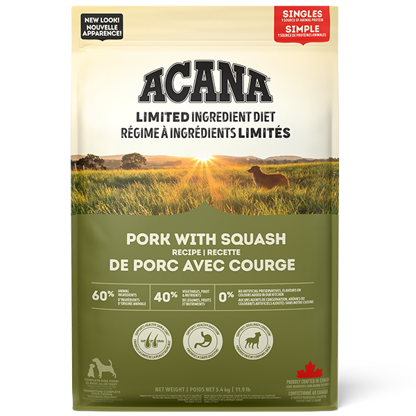 Champion Foods - Acana LID PORK WITH SQUASH RECIPE Dry Dog Food - 5.4KG (12lb)