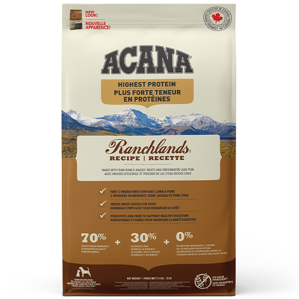 Champion Foods - Acana REGIONALS - RANCHLANDS Dry Dog Food - 11.4KG (25lb)