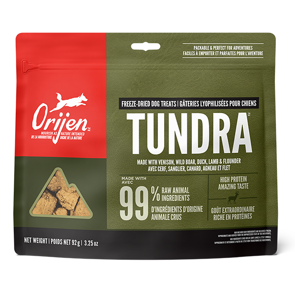 Champion Foods - Orijen Freeze Dried TUNDRA Dog Treats - 92GM (3.25oz)