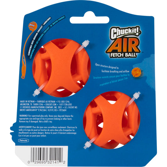 Chuckit! - Breathe Right Fetch Ball Dog Toy - MEDIUM - 25.5CM (10.1in) - 2PK