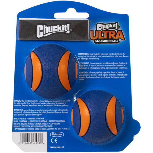 Chuckit! - Ultra Squeaker Ball Dog Toy - SMALL - 5CM (2in) - 2PK