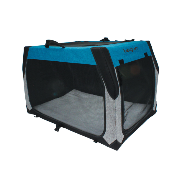 *S.O. - Up to 2 Week Wait* Coastal - Bergan Collapsible Crate - HEATHERED GREY/BLUE - 91.5Lx58.5Wx58.5H CM (36Lx23Wx23H in)