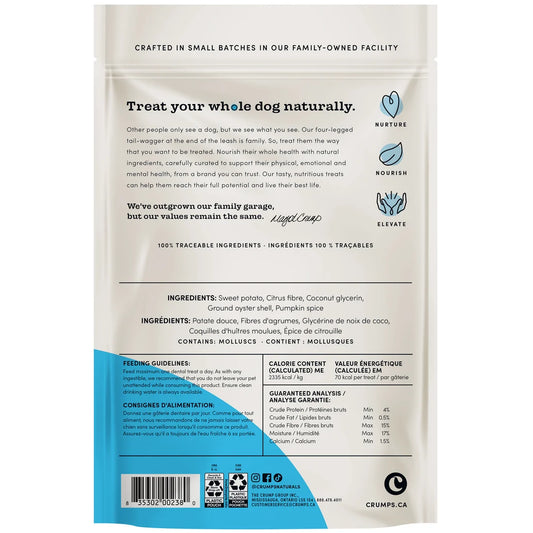 Crumps' Naturals - Plaque Busters PUMPKIN SPICE Dog Treat - 18CM (7in) - 10PK