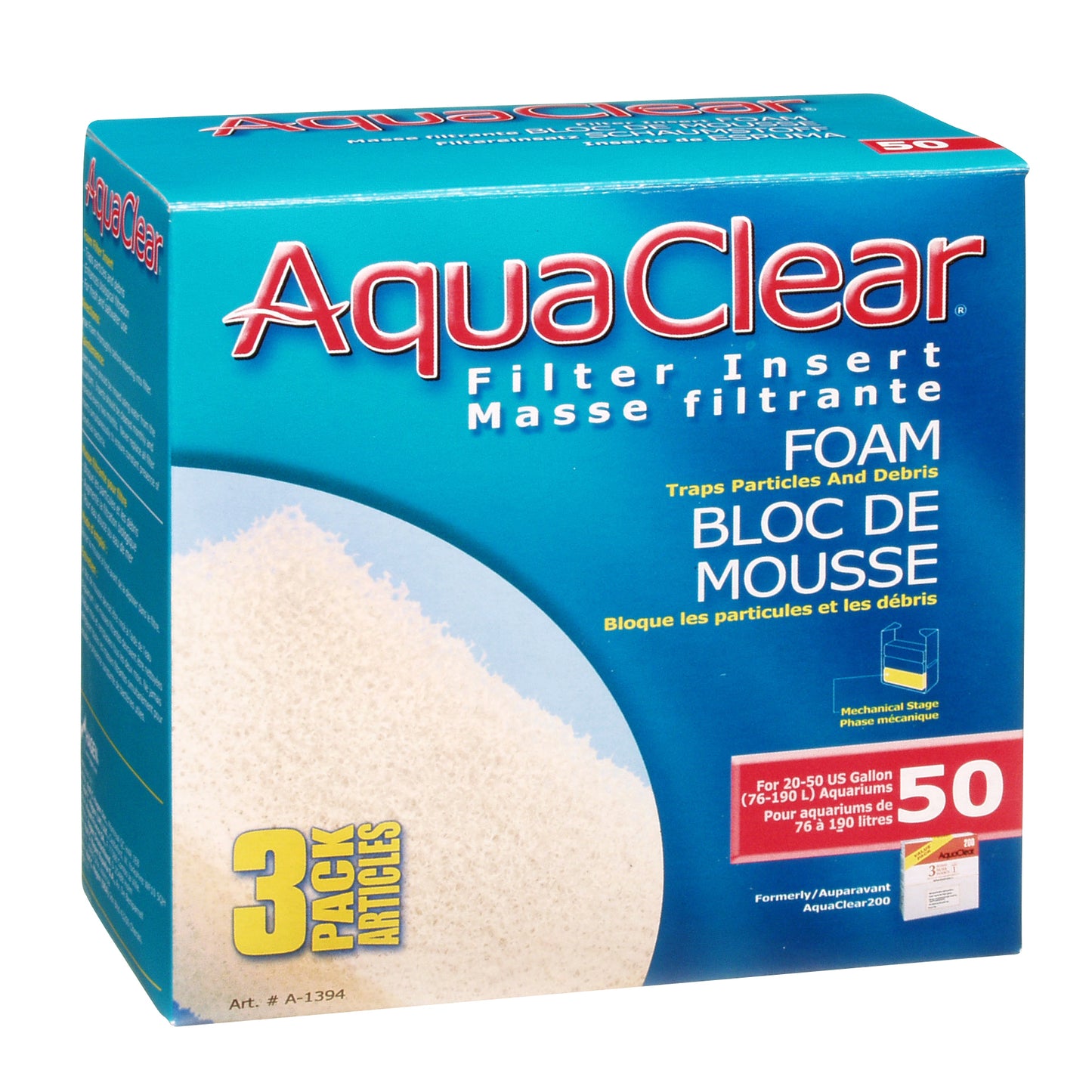 *DISC* Fluval - AquaClear 50 Foam Filter insert - 3PK