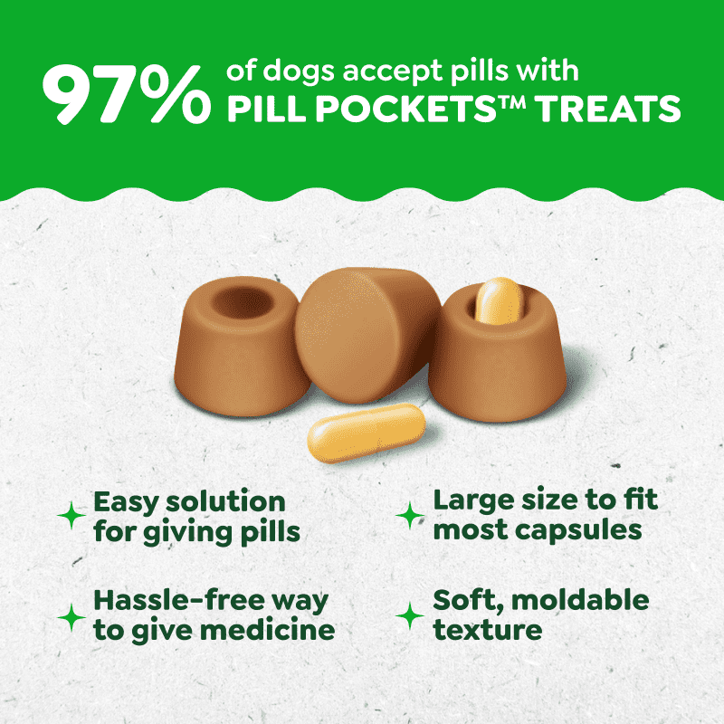 Greenies - Canine Pill Pockets PEANUT BUTTER Dog Treat - 224GM (7.9oz) - 30 Caps