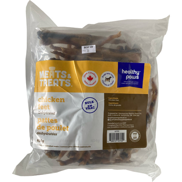 Healthy Paws - Dehydrated CHICKEN FEET Dog Treat - 454GM