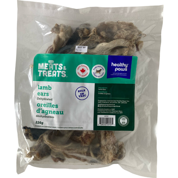 Healthy Paws - Dehydrated LAMB EARS Dog Treat - 226GM