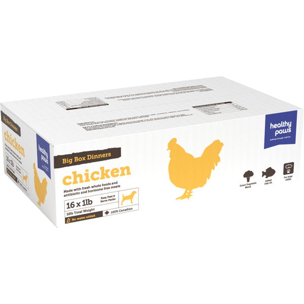Healthy Paws - Frozen Big Box Dinner CHICKEN Raw Dog Food - 16/1LB