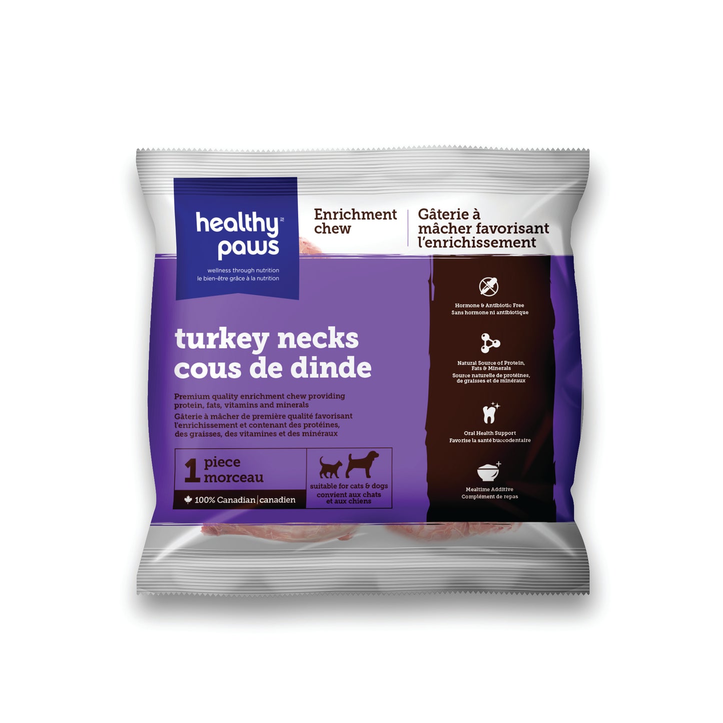 Healthy Paws - Frozen Enrichment TURKEY Necks - 454GM (1lb)