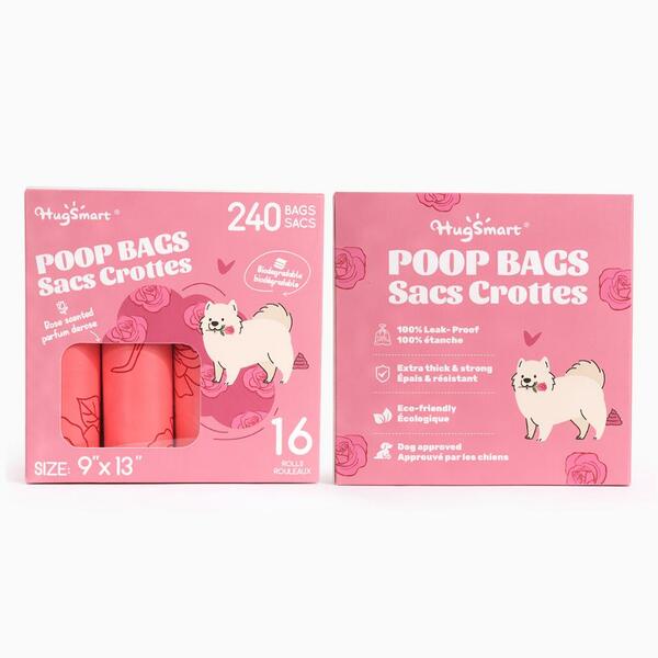 Hugsmart - Poop Bags - ROSE Scented - 16PK