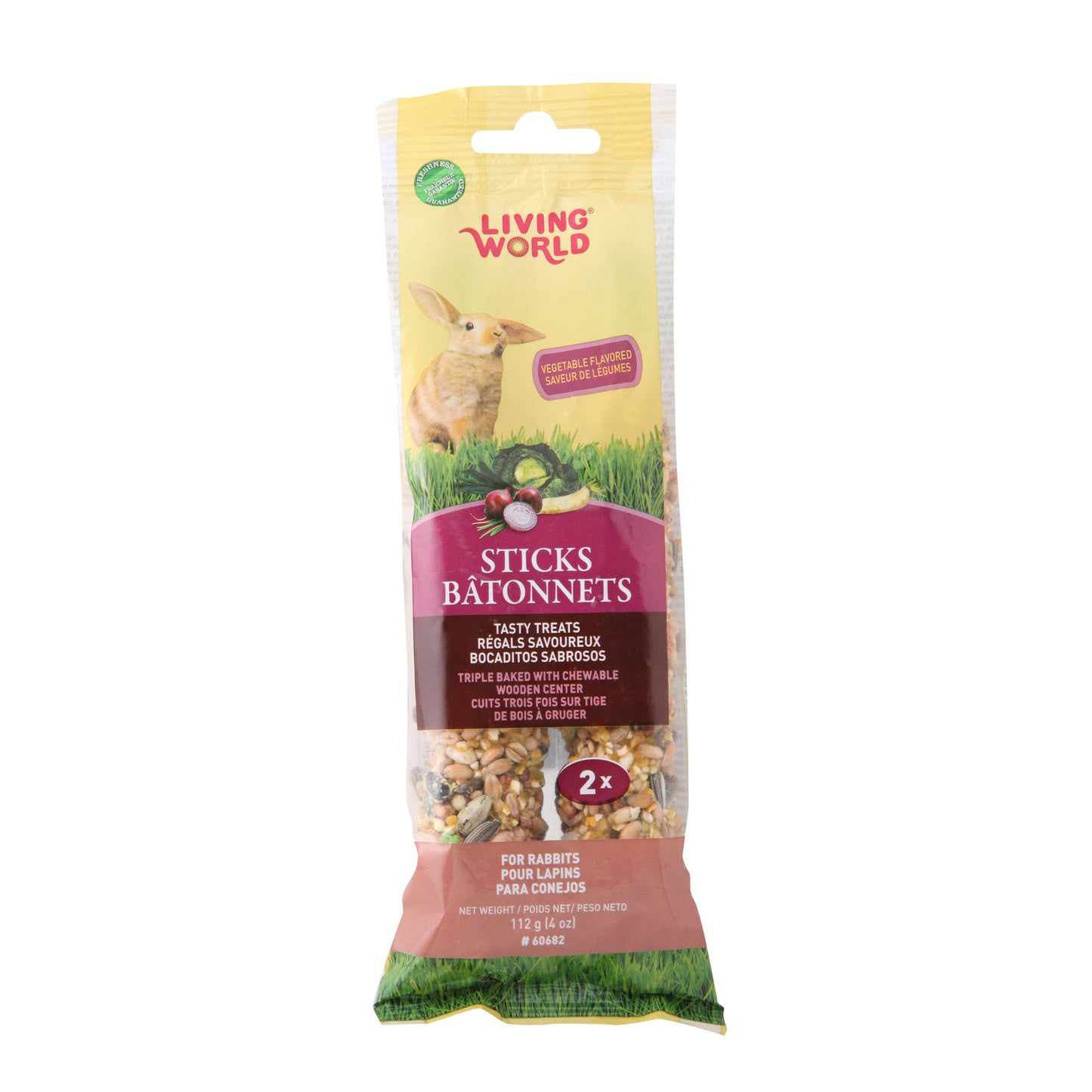 *PREORDER* Living World - Rabbit Sticks - FRUIT Flavour - 112GM (4oz) - 2PK