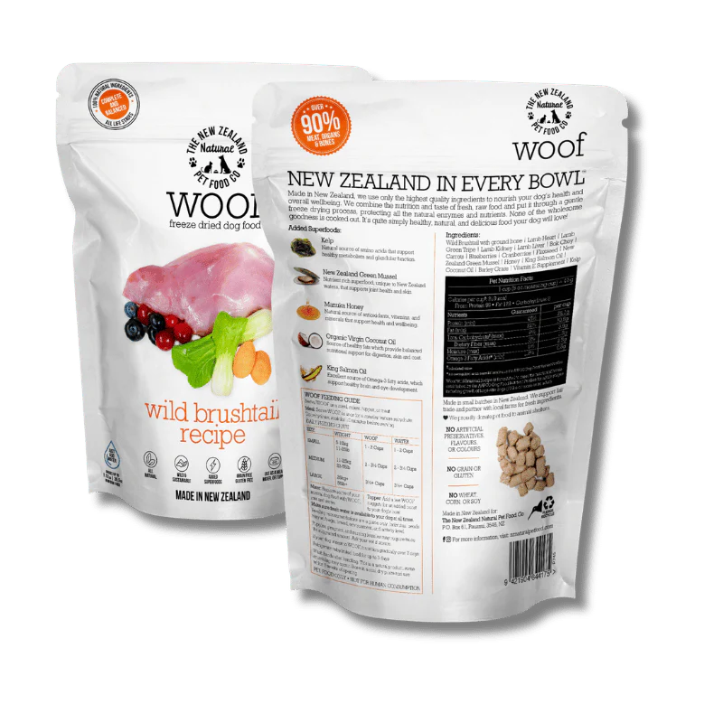 *PREORDER* NZ Natural Pet Food Co - Freeze Dried - Food - Woof - WILD BRUSHTAIL - 280GM (9.9oz)