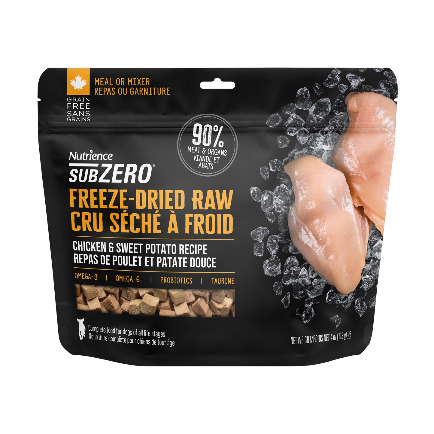 *S.O. - Call for Estimated Arrival* Nutrience - SubZero Freeze-Dried Raw CHICKEN & SWEET POTATO Dog Food - 113GM (4oz)