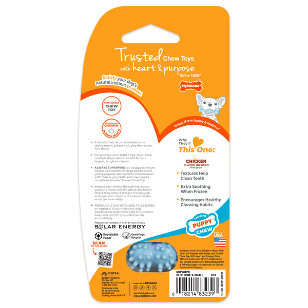 *PREORDER* Nylabone - Puppy Dental Dog Chew - BLUE - PETITE - 10CM (4in)