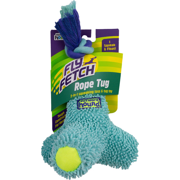 Outward Hound - Flyfetch Rope Tug Dog Toy - BLUE - MEDIUM