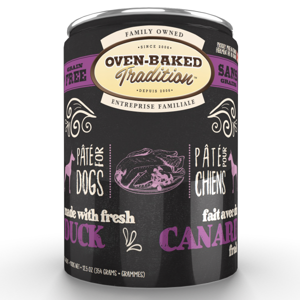 *PREORDER* Oven-Baked Tradition - Grain Free Adult DUCK Pate Wet Dog Food - 354GM (12.5oz) - 12 CASE