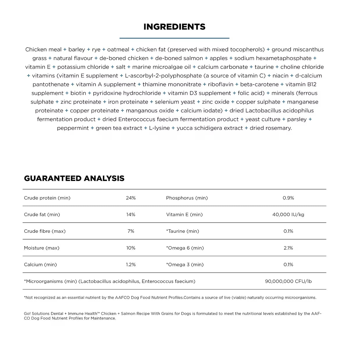 Petcurean - Go! Dental & Immune Health CHICKEN & SALMON Dry Dog Food - 8KG (18lb)