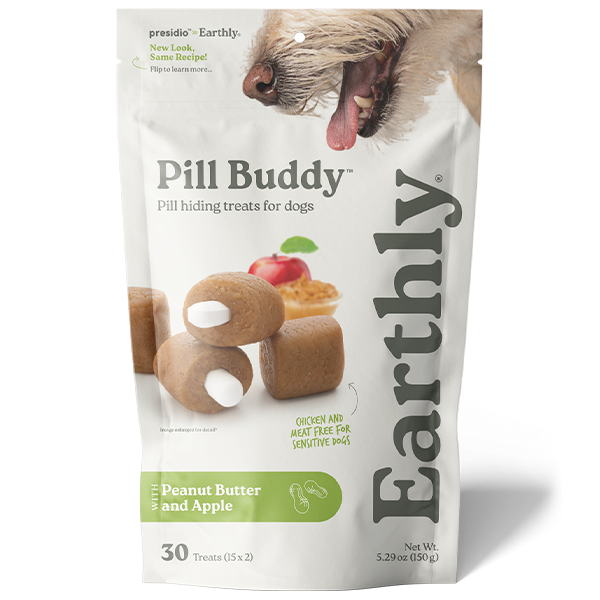 Presidio - Pill Buddy Naturals PEANUT BUTTER and APPLE Dog Treat - 150GM (5.29oz) - 30CT