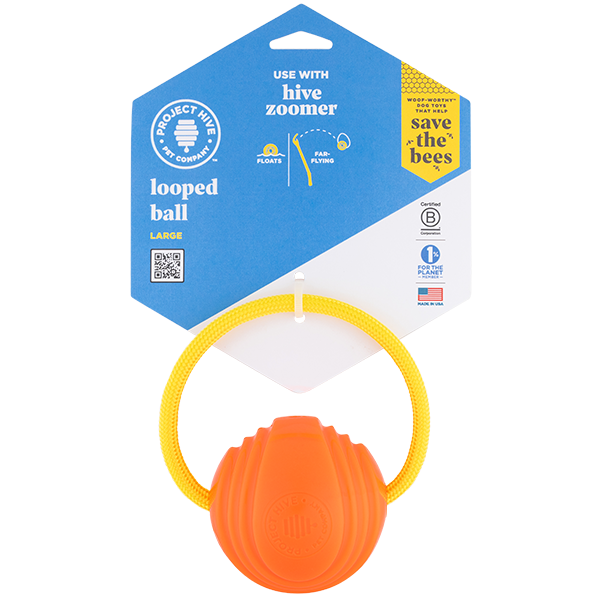 *DNR* Project Hive - Looped Ball Dog Toy - ORANGE - LARGE