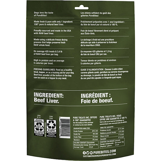 Purebites - BEEF LIVER Dog Treat - 470GM (16.6oz)