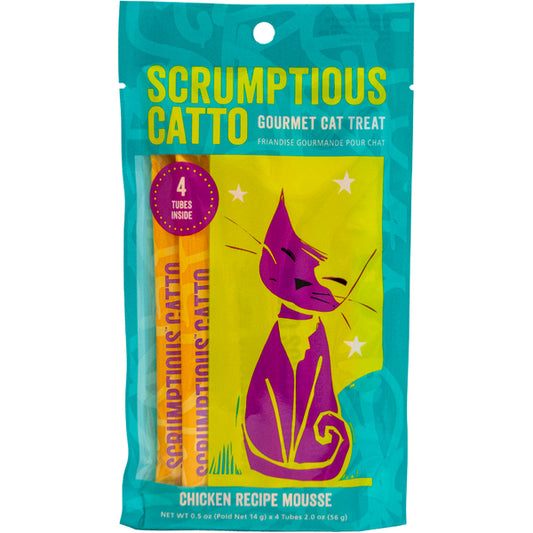 Scrumptious - CHICKEN Recipe Mousse Cat Treat - 14GM (0.5oz) EA - 4PK