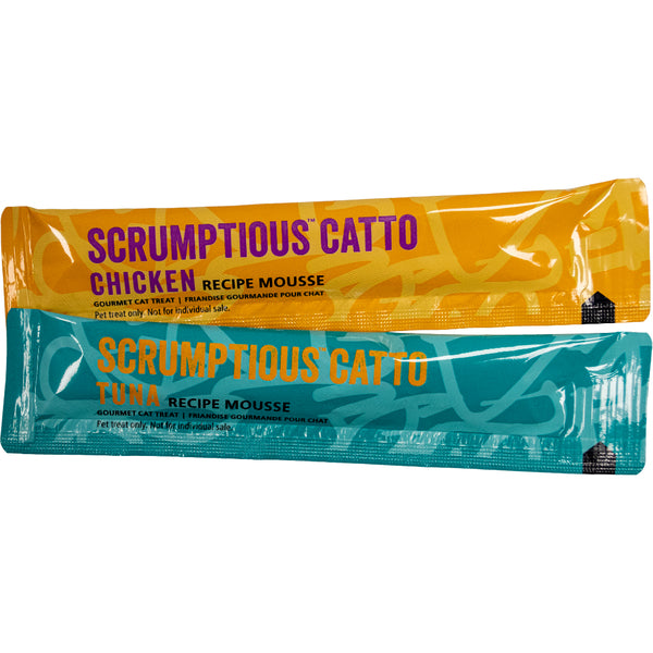 Scrumptious - CHICKEN and TUNA Mousse Cat Treat - 14GM (0.5oz) EA - 4PK