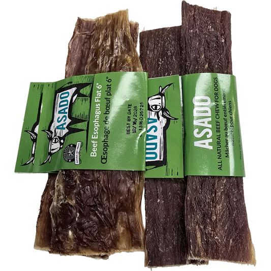 Silver Spur - ASADO BEEF Esophagus Flat Dog Treat - 15CM (6in)