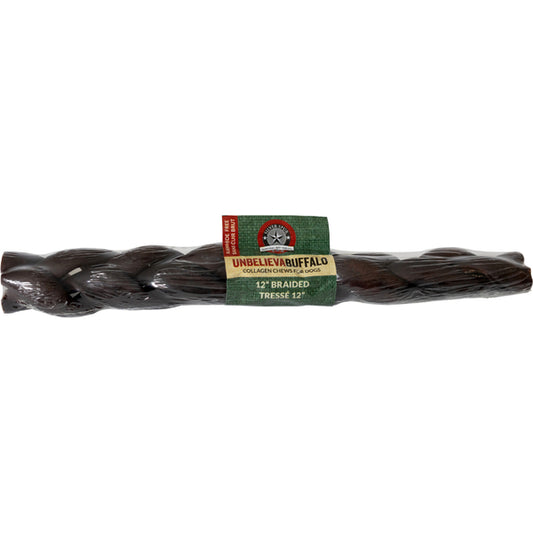 Silver Spur - UNBELIEVABUFFALO Collagen Stick Braid Dog Chew - 30.5CM (12in)