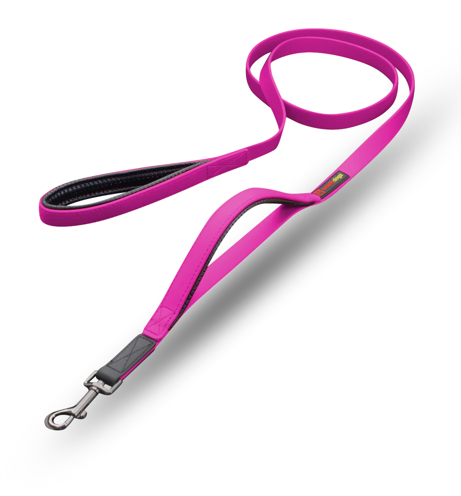 Smellydogz - Double Handle Lead - PINK - 2CM (0.75in) Width - 183CM (6ft)