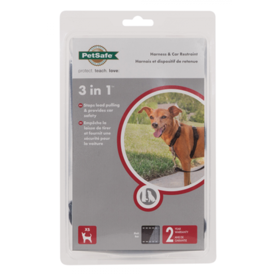 LocalID_37173 PetSafe - 3 in 1 Harness and Car Restraint Medium - Black