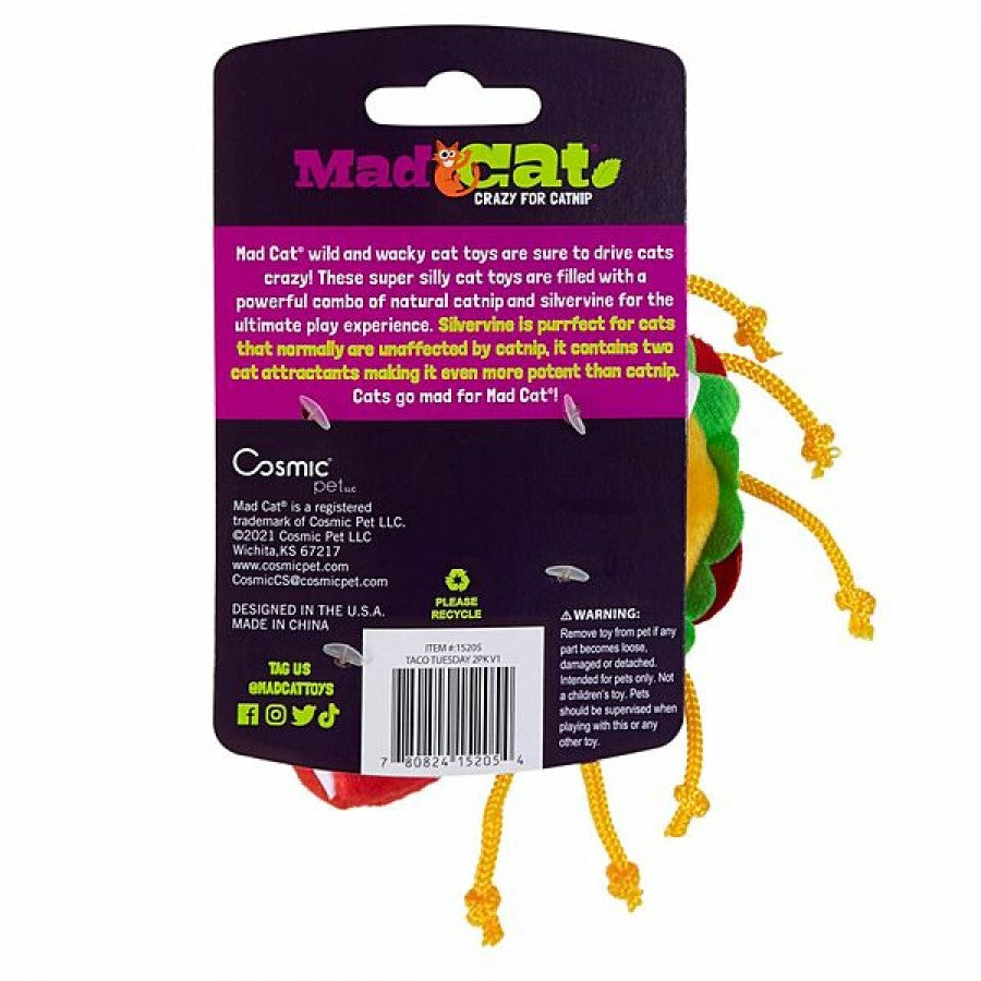 LocalID_65714 Mad Cat - Taco Tuesday Cat Toy - 16.5CM (6.5in) - 2PK