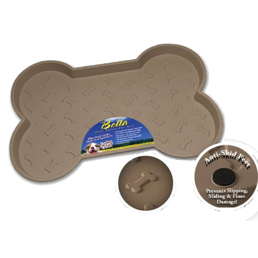 Bella - Spill Proof Dog Mats - TAN - SMALL - 47CM (18.5in)