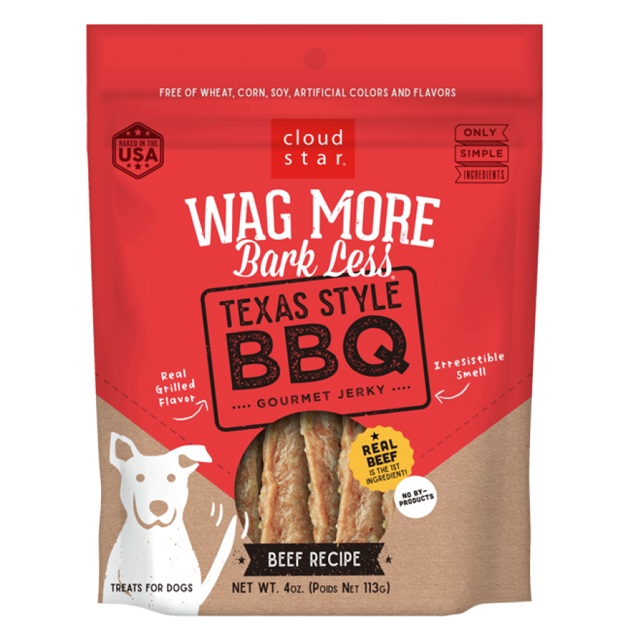 Cloud Star - Wag More Bark Less Jerky TEXAS STYLE BBQ BEEF Dog Treat - 284GM (10oz)