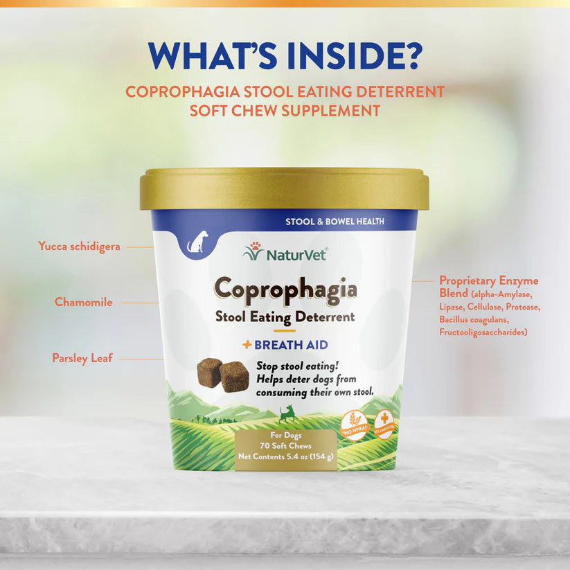 LocalID_68548 NaturVet - Soft Chew Coprophagia Deterrent & Breath - 154GM (5.4oz) - 70CT