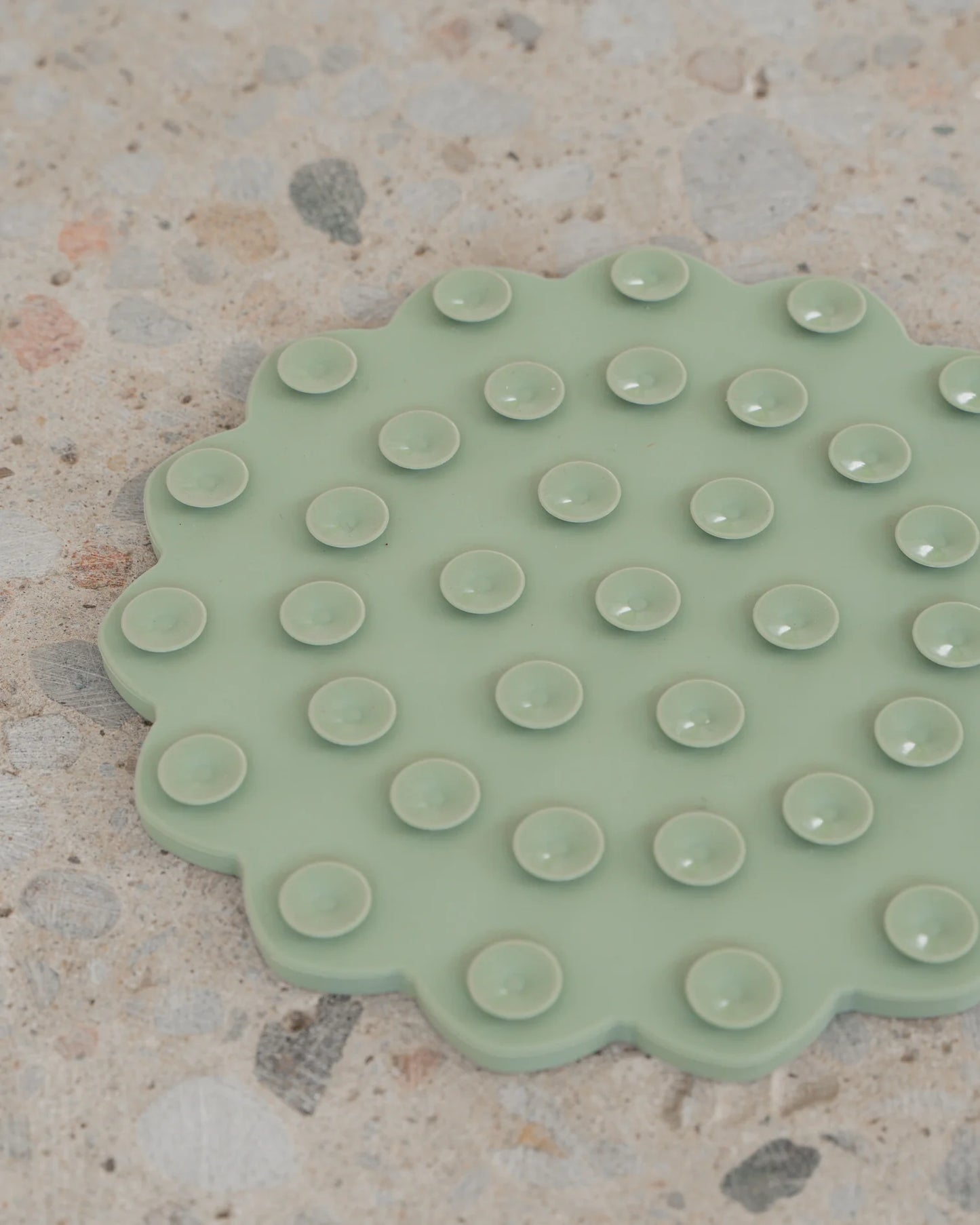 LocalID_70769 Dexypaws - Dog Enrichment Lick Mat Blooming Blossom - SAGE GREEN - 19.5CM (8in)